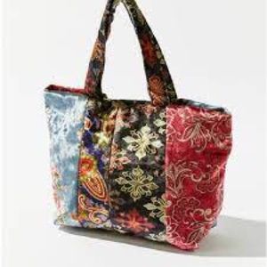 UO Natalie Velvet Mini Tote Bag In Patched Velvet